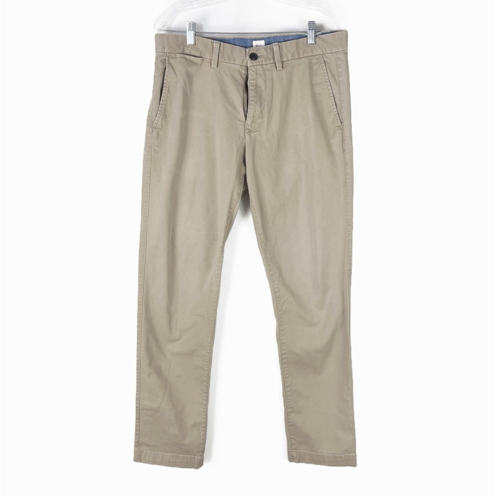 Classic GAP Khaki‎ Tan Slim Stretch Chino Mid Rise Academia Fit Pant Size 32x32